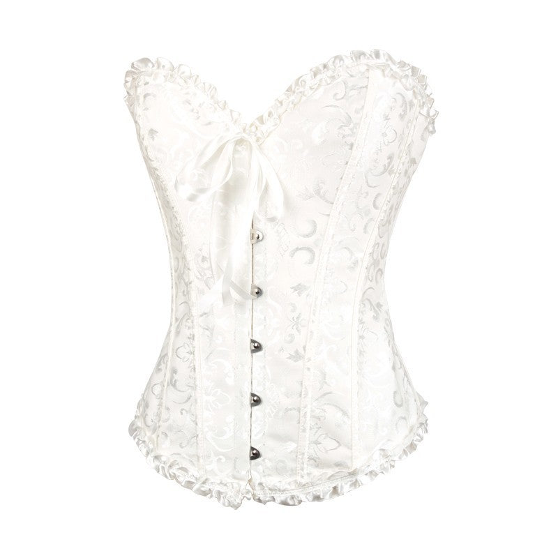 Airose Women's Lace Up corselets Boned Brocade Waist Training