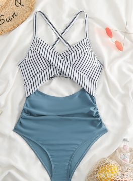 Dlsave Women Sexy Tummy Control Swimwear Halter Bathing costumes