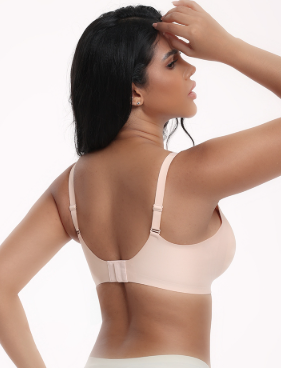 dlsave Seamless Bras for Women No Underwire Wavy V Neck Soft Support