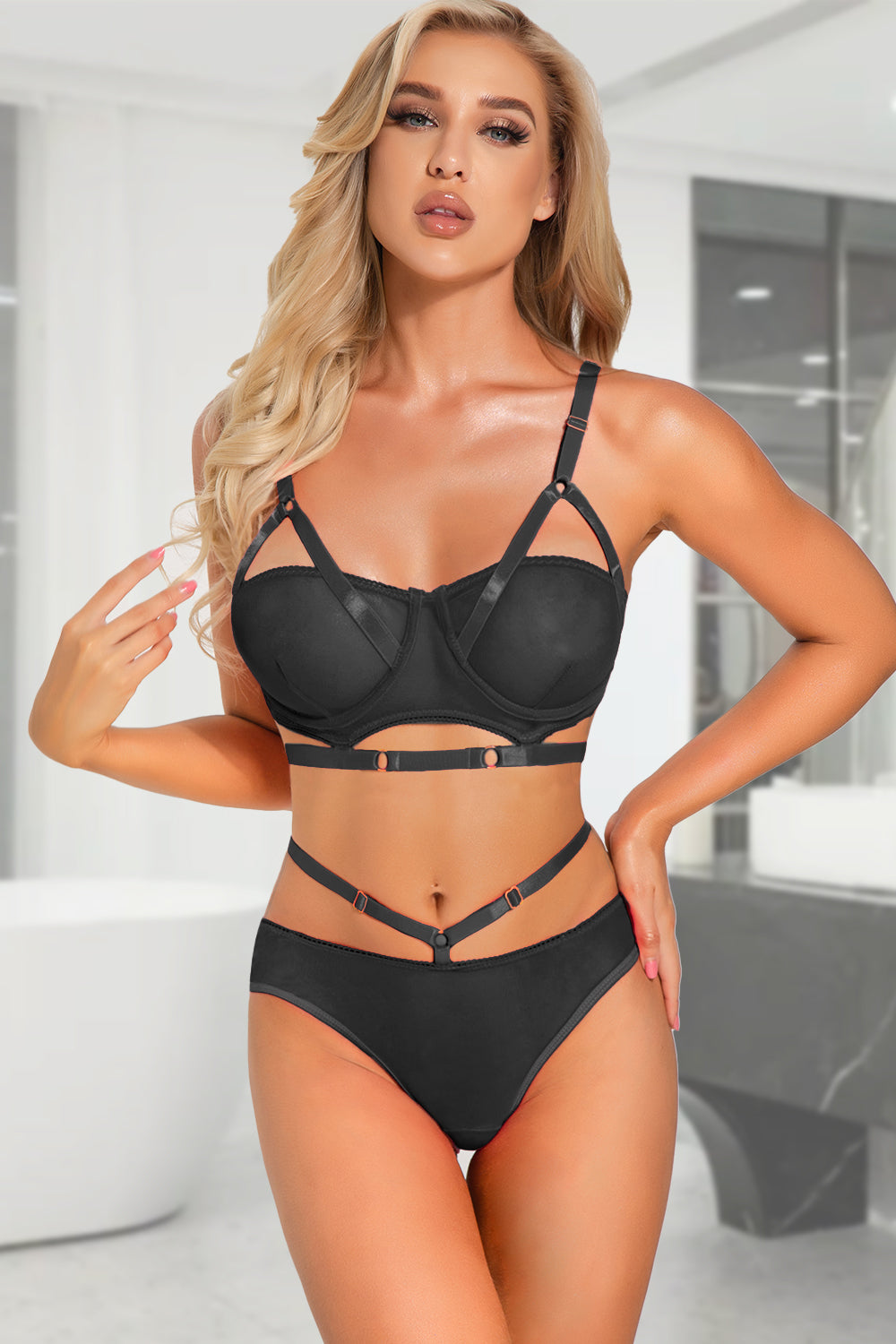 Lingerie Sets Mesh High Waisted Bra an