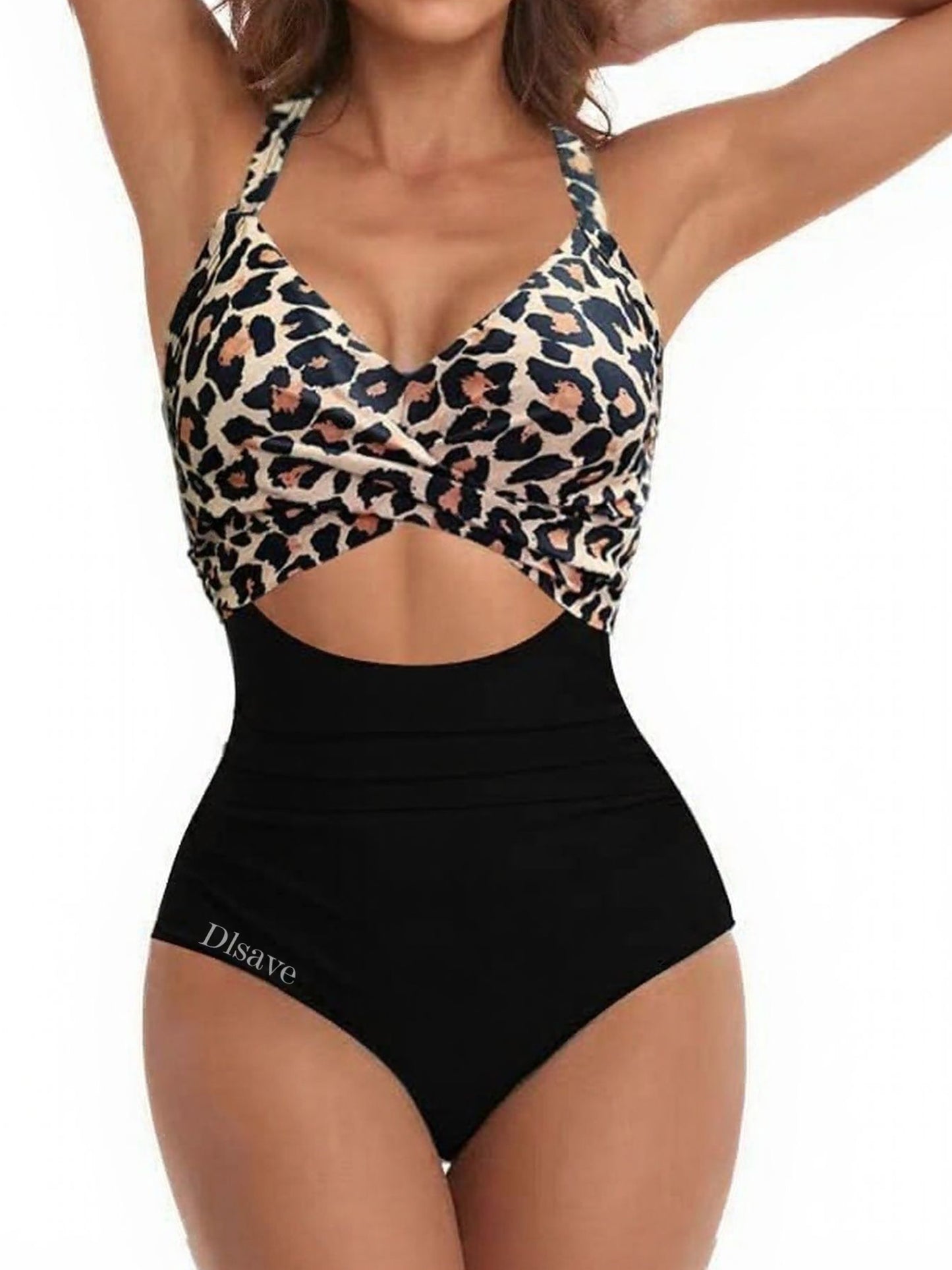 Dlsave Women Sexy Tummy Control Swimwear Halter Bathing costumes
