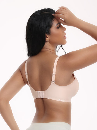 Dlsave Seamless Bras for Women No Underwire Wavy V Neck Soft Support