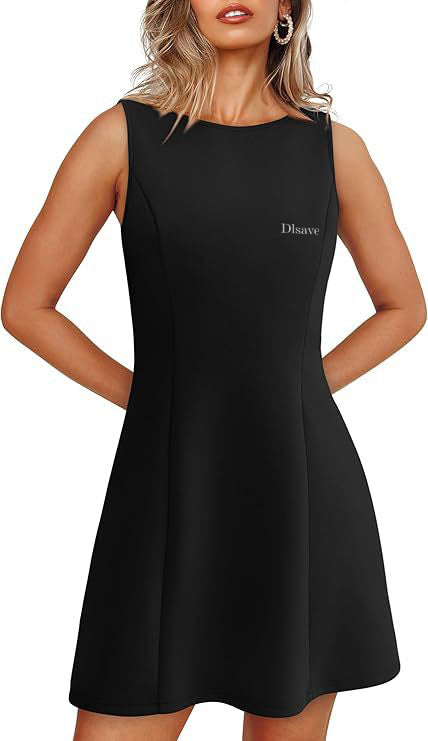 Dlsave Womens Dresses Fall Summer Deep V Neck Elegant Bow tie Mini Dress