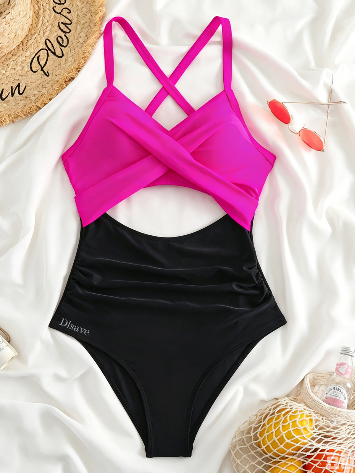 Dlsave Women Sexy Tummy Control Swimwear Halter Bathing costumes