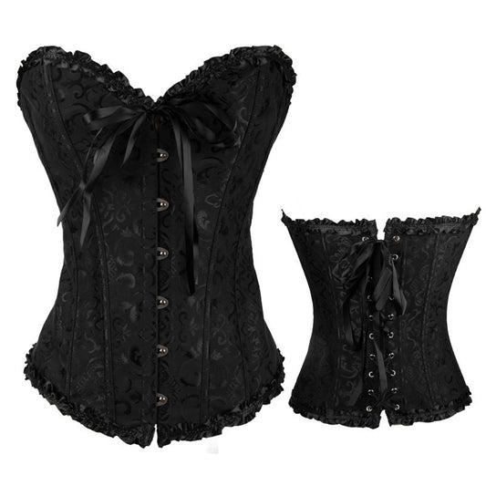 Airose Women's Lace Up corselets Boned Brocade Waist Training