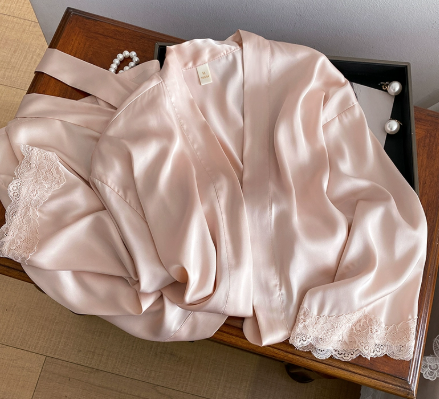 Aphrotiny Women's dressing gowns Silk Robes Bride Bridesmaid Satin Kimono Robes Sleepwear