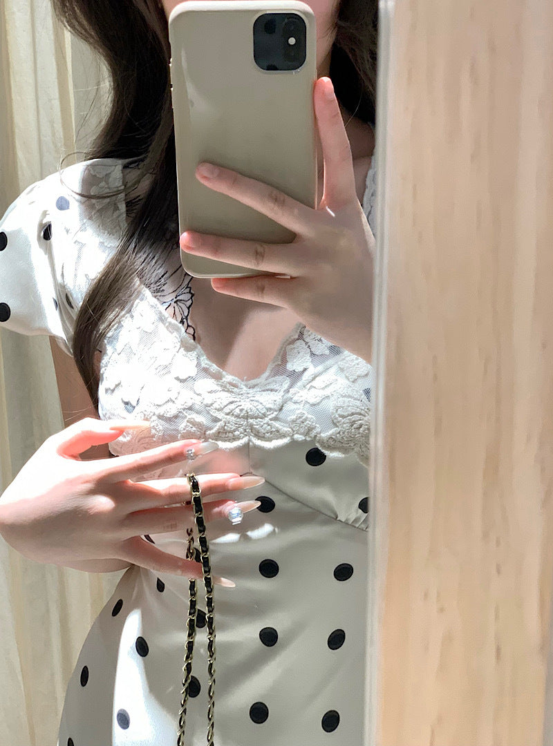 Aphrotiny Womens Dresses Fall Summer Deep V Neck Elegant Bow tie Mini Dress