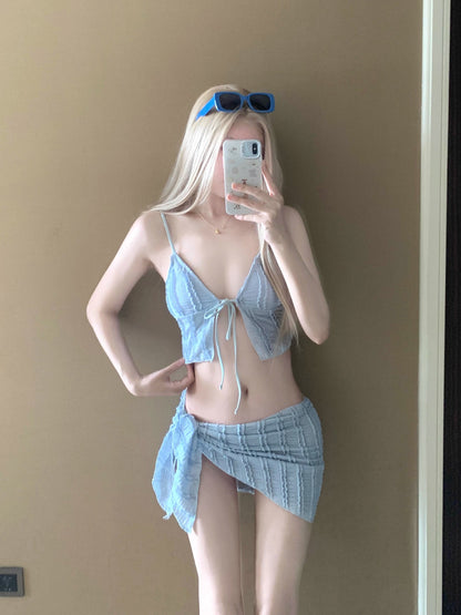Aphrotiny Women's Triangle Swimsuits Sets Two Piece Double Straps Halter