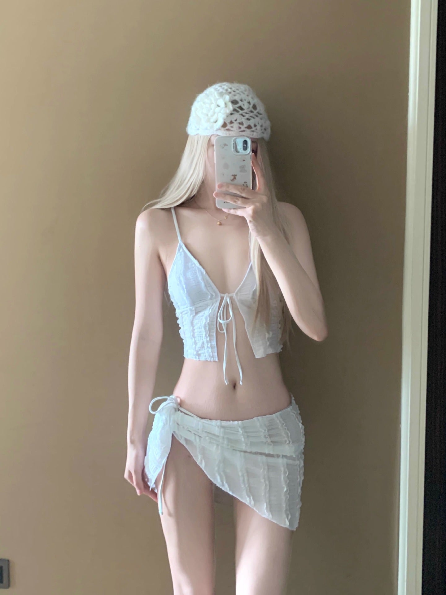 Aphrotiny Women's Triangle Swimsuits Sets Two Piece Double Straps Halter