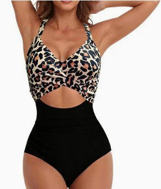 Dlsave Women Sexy Tummy Control Swimwear Halter Bathing costumes