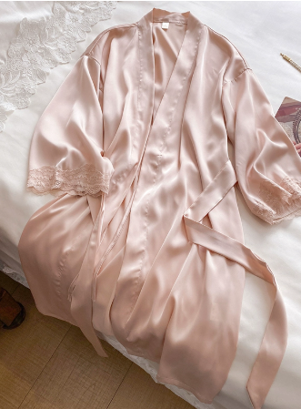 Aphrotiny Women's dressing gowns Silk Robes Bride Bridesmaid Satin Kimono Robes Sleepwear